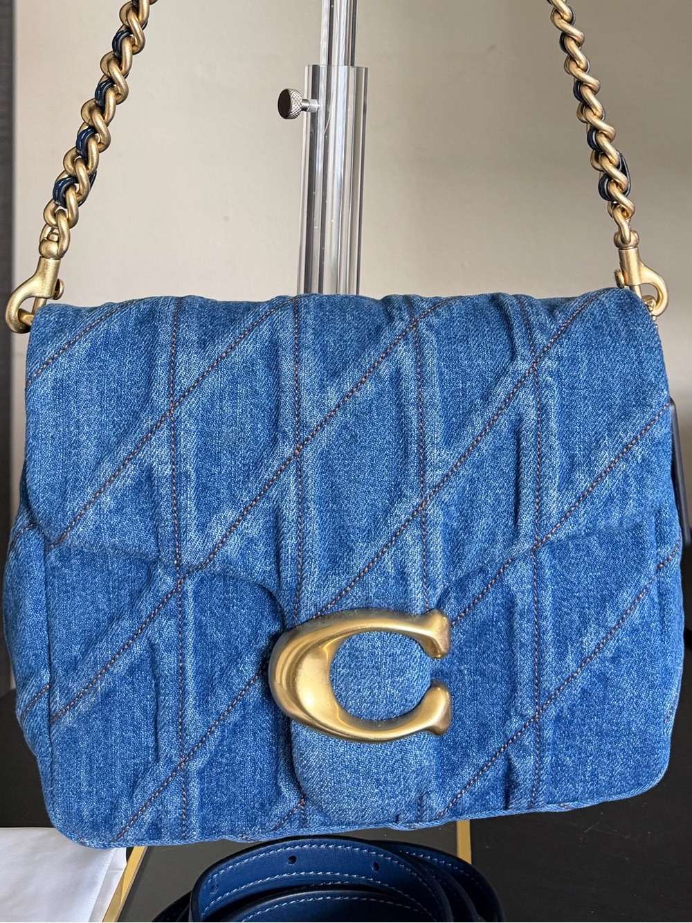 NWOT Coach time square denim tabby shoulder bag with crossbody strap n dust bag